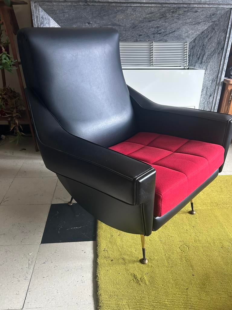 Deux fauteuils style italien années 60-70, Maison & Meubles, Fauteuils, Enlèvement