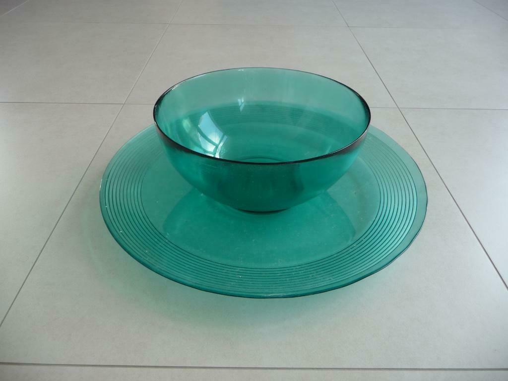 Glazen schotel en kom, Ophalen, Overige stijlen, Glas, Schaal of Schalen