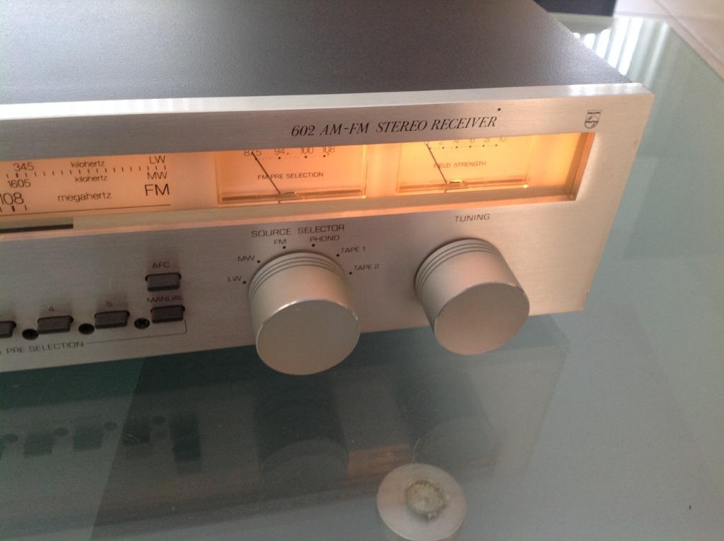 Récepteur stéréo AM-FM Vintage Philips 602, Enlèvement
