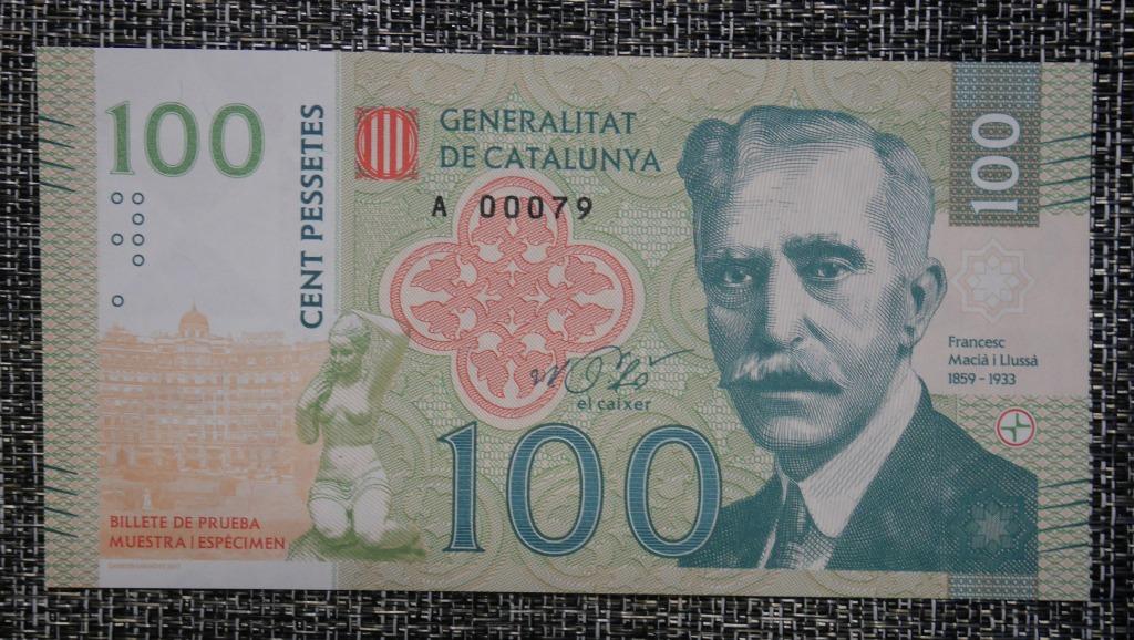 UNC-ticket voor 100 Pessetes Catalunya 2017, Verzenden, Setje