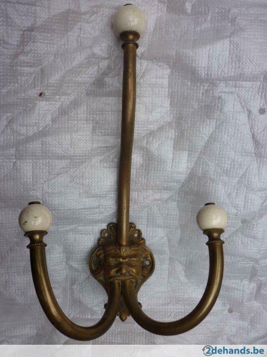 Porte-manteau en laiton antique, Antiquités & Art, Antiquités | Bronze & Cuivre, Enlèvement ou Envoi, Cuivre