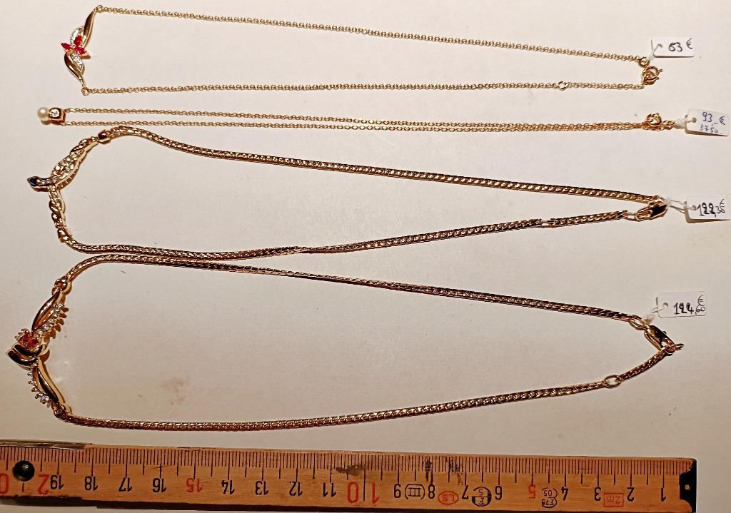 Colliers plaqué or ras de cou + pendentif et pierres NEUFS, Overige materialen, Nieuw, Ophalen of Verzenden, Met edelsteen