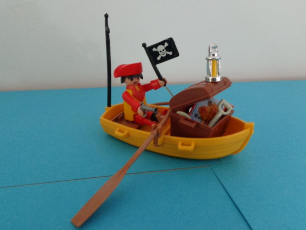 Playmobil pirate avec une barque - 3570 - vintage 1974, Enlèvement ou Envoi, Utilisé
