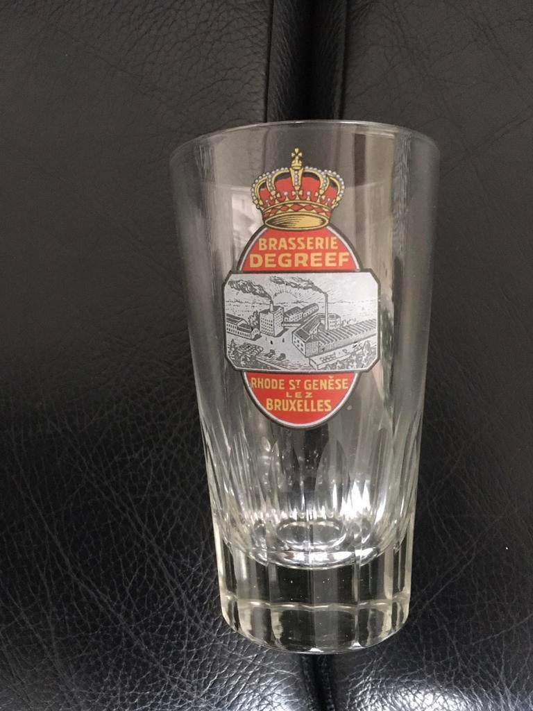 Superbe verre decalco Brasserie DeGreef Rhode Saint Genese, Enlèvement ou Envoi