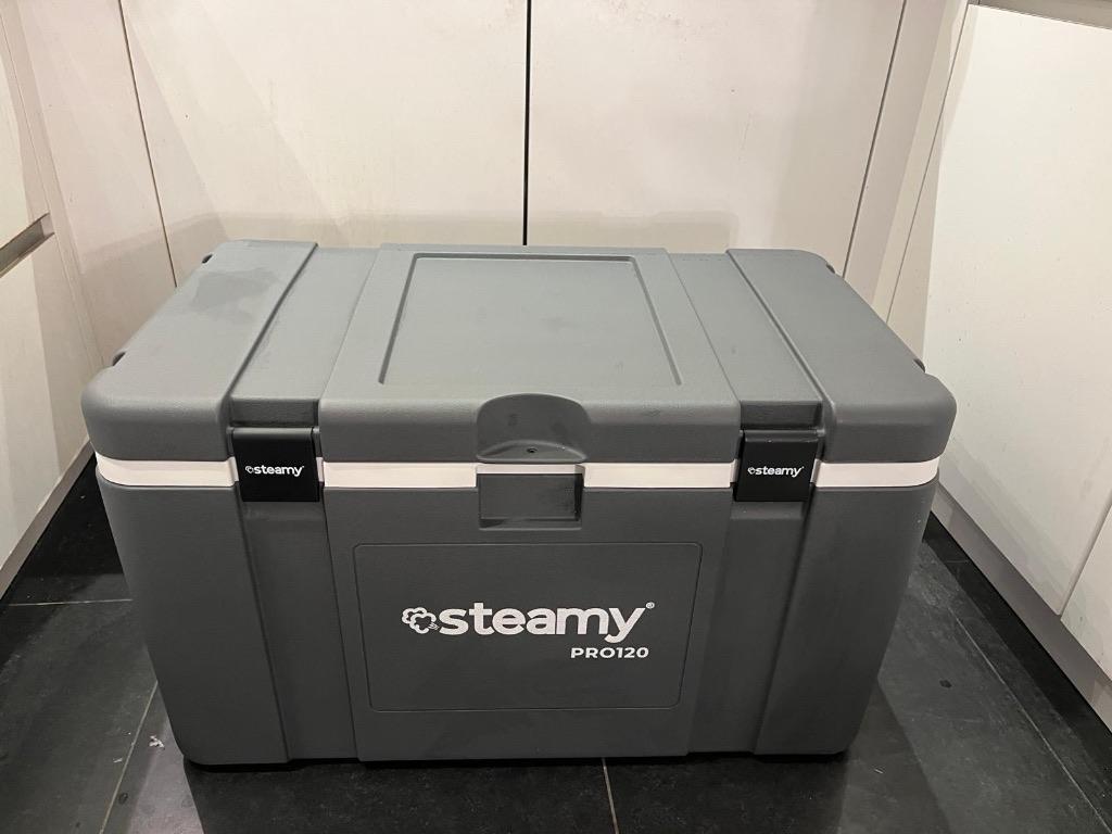 Steamy Pro 120 - Grote Koelbox - grijs, Caravans en Kamperen, Koelboxen, Ophalen, Nieuw, Koelbox, Koelelement