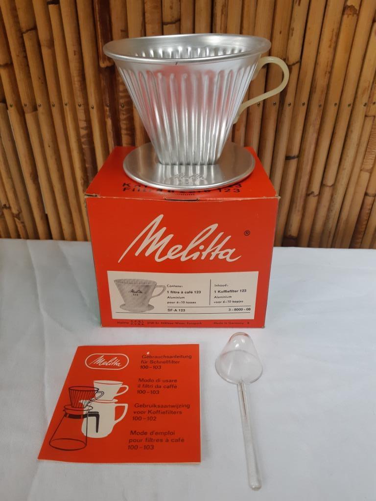 Filtre à café vintage 1950 - 1960 Melitta 123 aluminium, Neuf, Enlèvement ou Envoi, Autres types, Autres matériaux