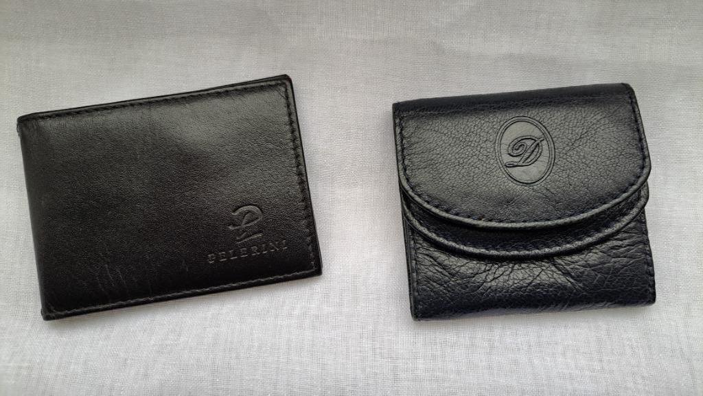 1 porte-cartes Pelerini cuir, 1 petit porte-feuille cuir, Enlèvement ou Envoi, Noir, Cuir