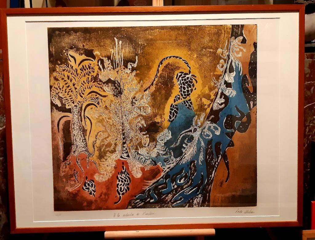 Grote litho van Leda Watson, Braziliaanse kunstenares., Antiek en Kunst, Kunst | Litho's en Zeefdrukken, Ophalen