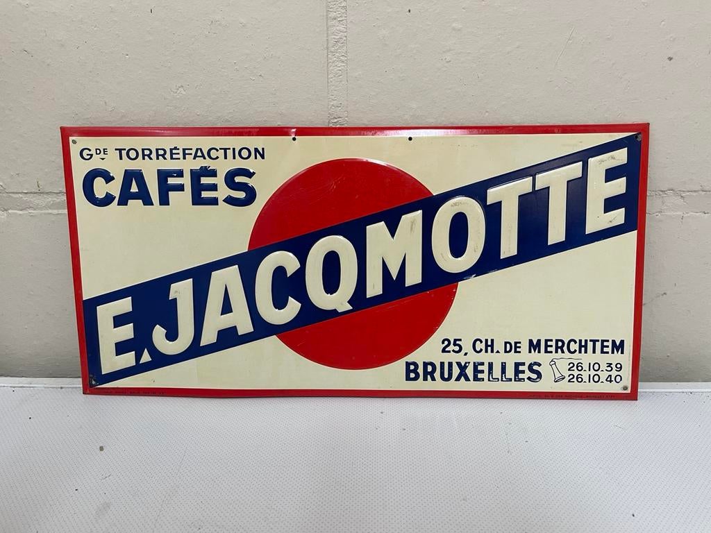 Jaqmotte cafe blikken bord wit/rood 1937, Ophalen of Verzenden, Zo goed als nieuw