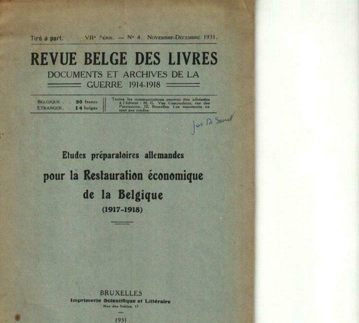 Revue belge des livres documents et archives de la guerre 19, Gelezen