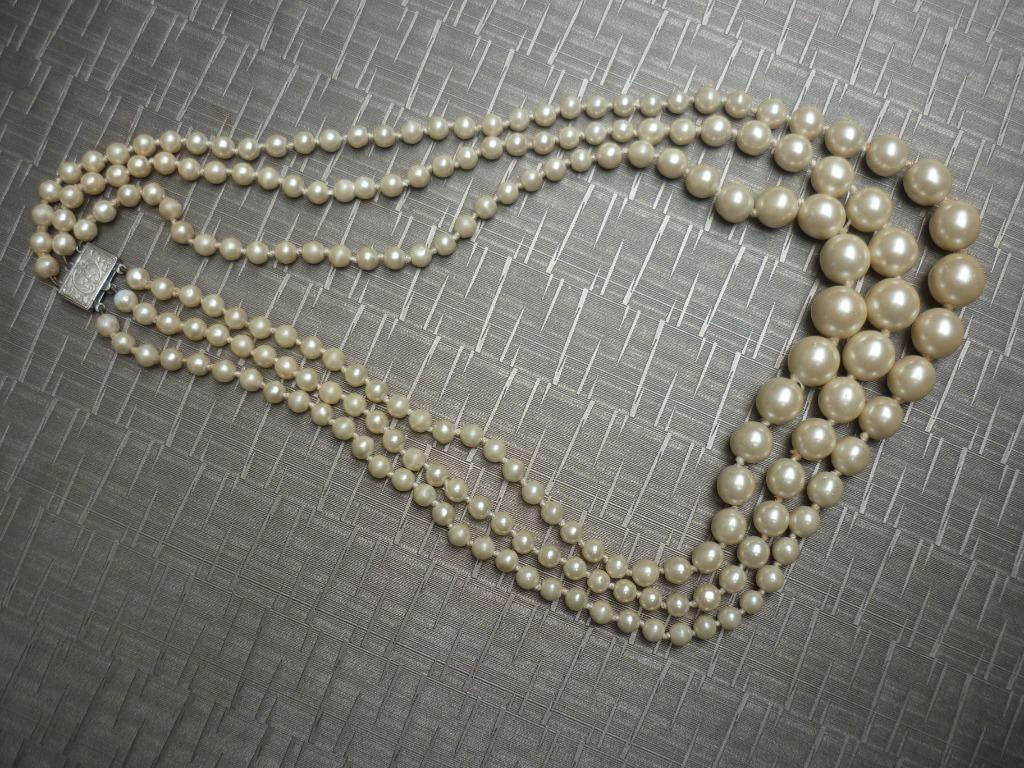 Vintage parelcollier, Ophalen of Verzenden, Gebruikt, Overige kleuren, Overige materialen