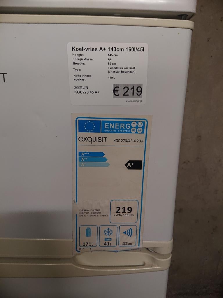 Koelkast met vriesvak. Exquisit. A+., Enlèvement, Utilisé