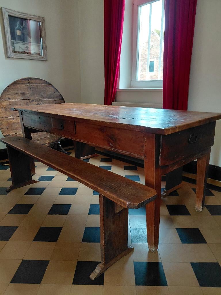 Authentique  table de ferme ancienne, Enlèvement