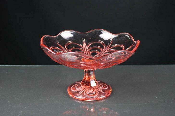 oude fruitschaal in roze persglas, Antiek en Kunst