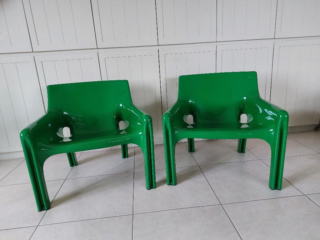 2 vintage Vicario stoel, Vico Magistretti voor Artemide, Huis en Inrichting, Ophalen, Kunststof, Gebruikt, Eenpersoons