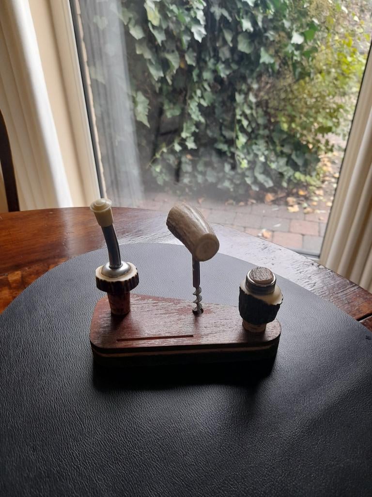 Vintage set voor wijn gemaakt van gewei, taxidermie, Antiek en Kunst, Ophalen of Verzenden