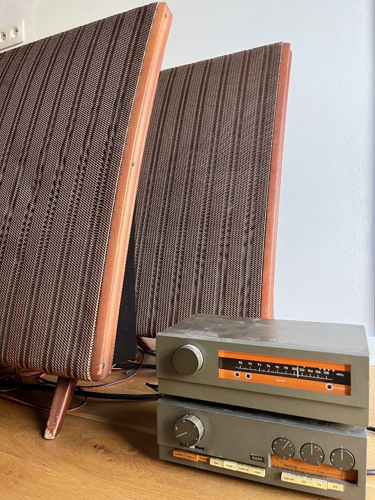 Quad Electrostatic ESL57 speakers + 33 pre-amp + FM 3 Tuner, Autres marques, Moins de 60 watts, Enlèvement, Utilisé