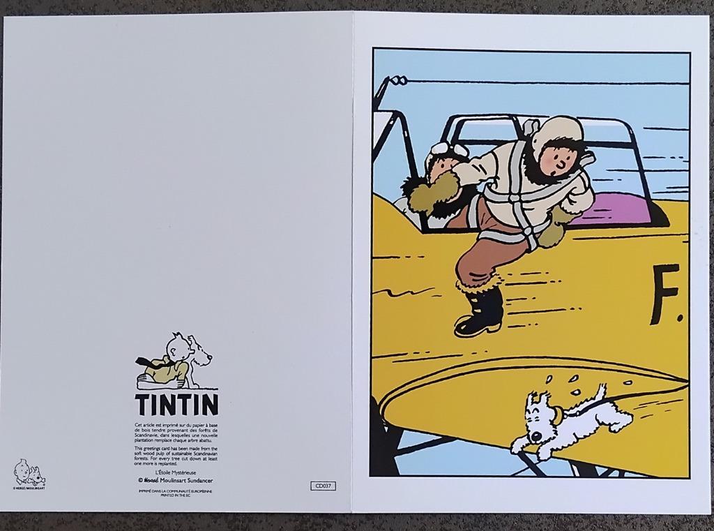 Grande carte postale double pliante : Hergé : Tintin/Kuifje, Enlèvement ou Envoi