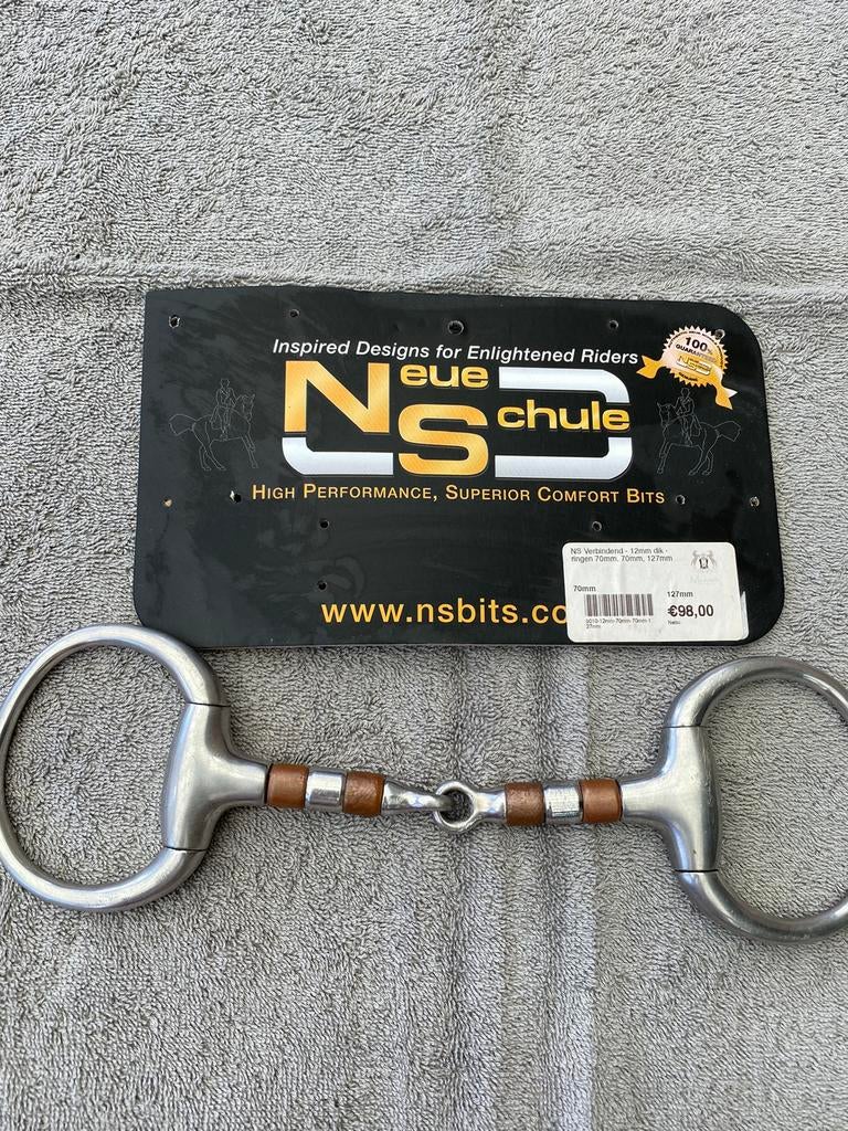 NS Verbindend bit (12 mm dik - ringen 70 mm), Dieren en Toebehoren, Paarden en Pony's | Hoofdstellen en Tuigage, Ophalen of Verzenden