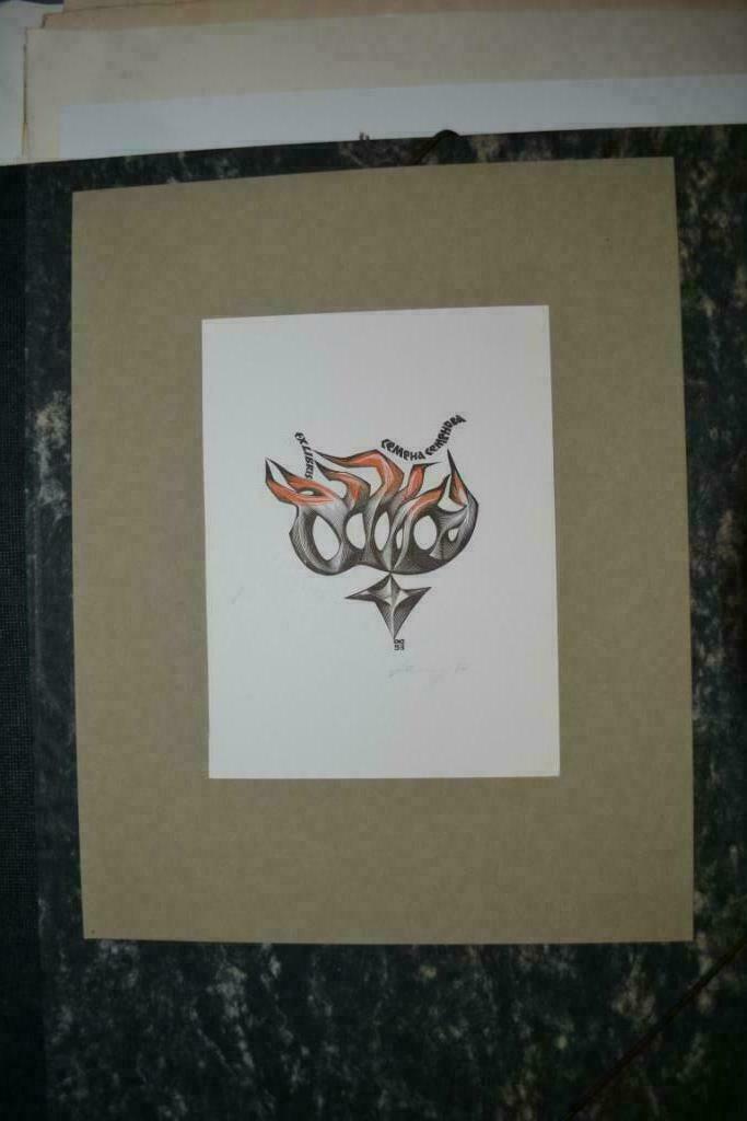 Ex Libris avec signature, Collections, Photos & Gravures, Enlèvement ou Envoi, 1960 à 1980, Autres sujets/thèmes, Gravure