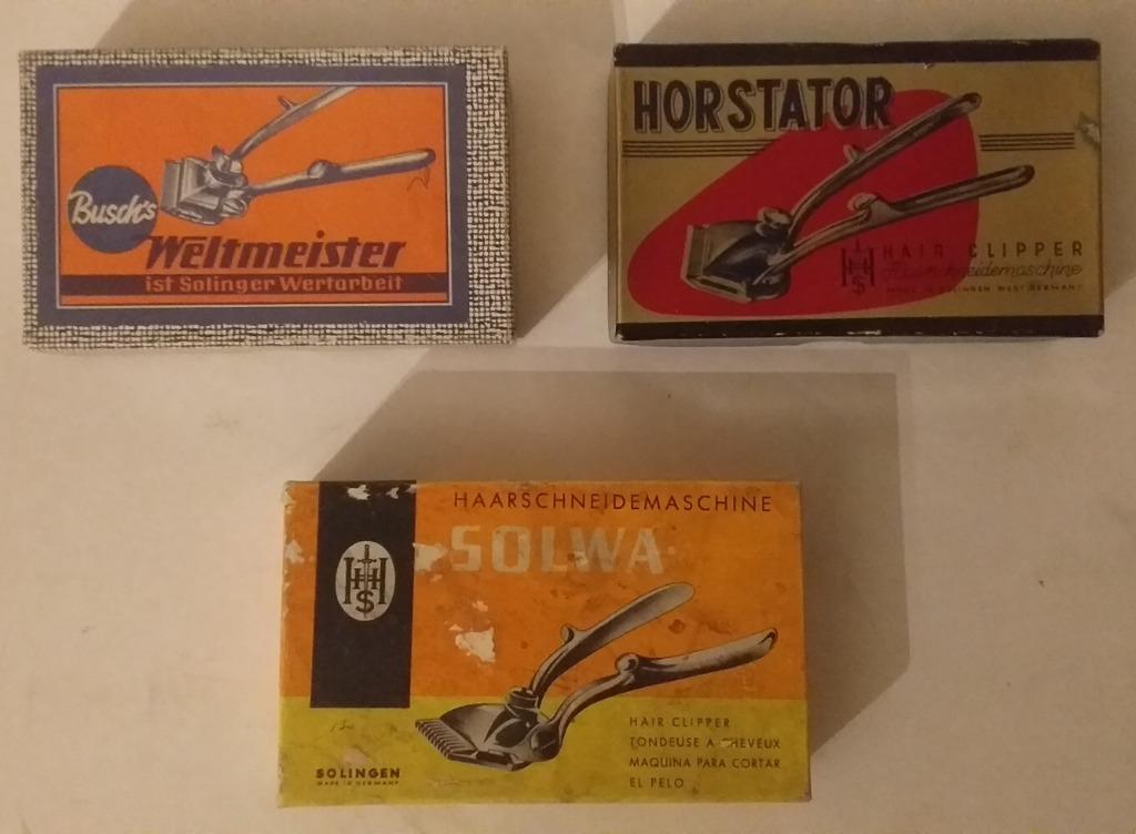 3 tondeuses à cheveux vintage Busch's Weltmeister/Solwa/Hors, Envoi, Tondeuse