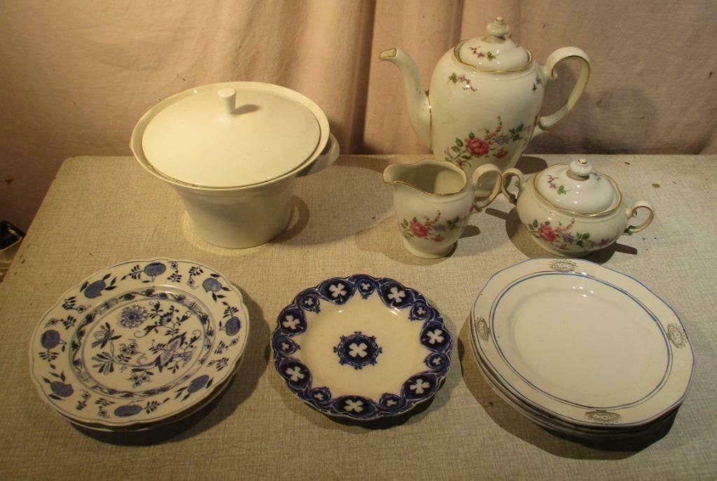 Mooie Partij van Oude Servies Onderdelen, Ophalen of Verzenden