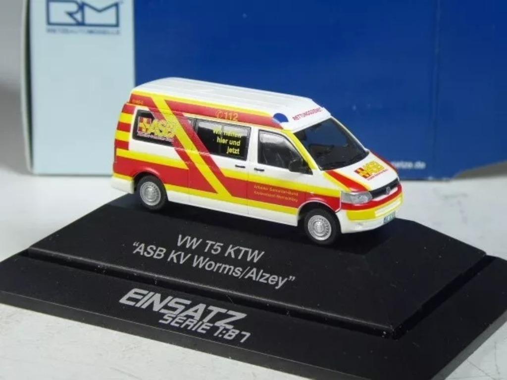 1:87 Rietze 52688 Volkswagen VW T5 'KTW ASB KV Worms Alzey, Hobby & Loisirs créatifs, Voitures miniatures | 1:87, Comme neuf, Autres types