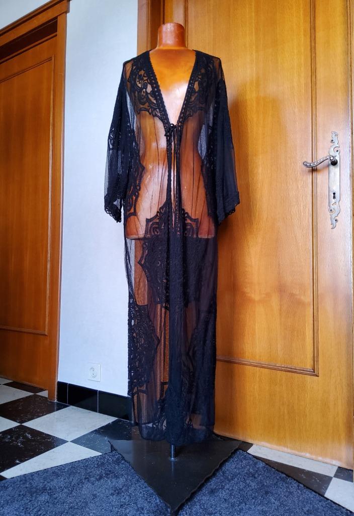 Zwart transparant met kant broderie lange bloes nieuw, ANDERE, Ophalen of Verzenden, Zwart, Overige typen