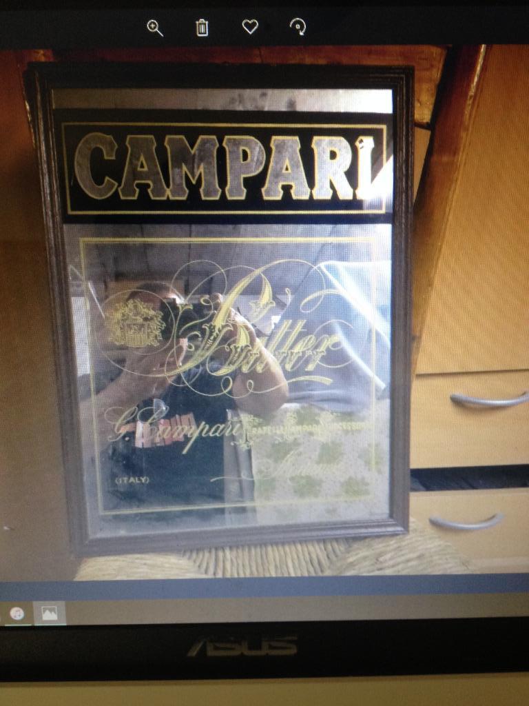 MIROIR CAMPARI, Collections, Enlèvement, Comme neuf, Panneau, Plaque ou Plaquette publicitaire, Autres marques