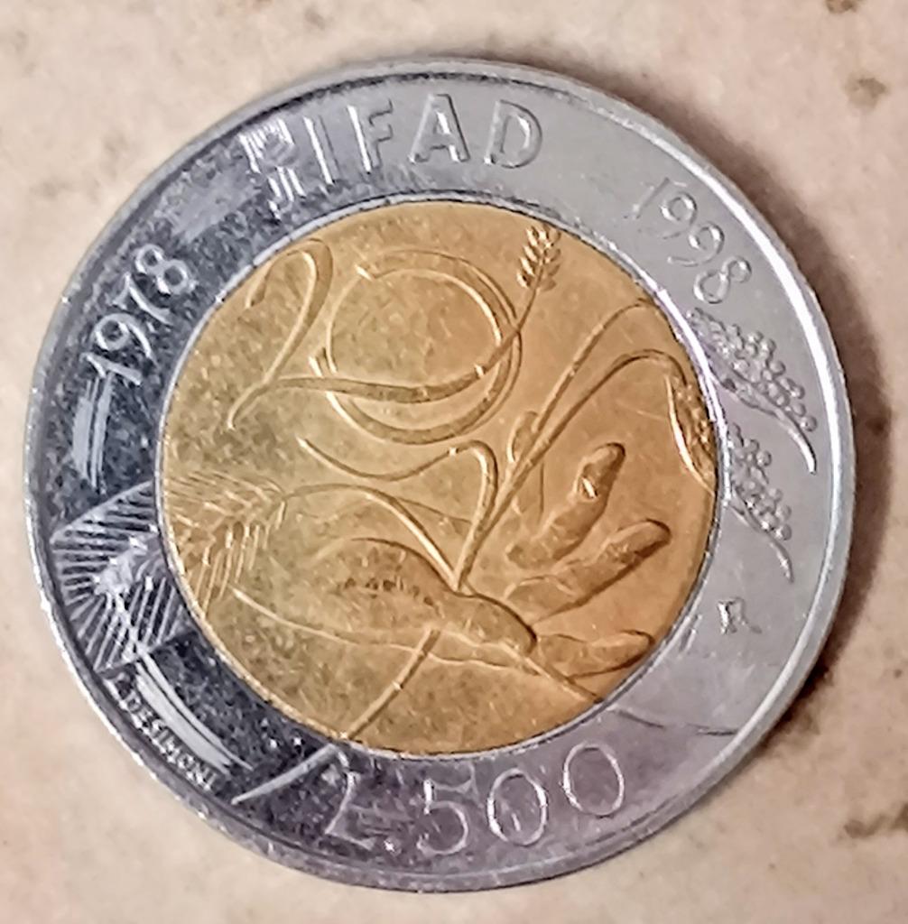 munt Italie 500 lire 1998, Envoi