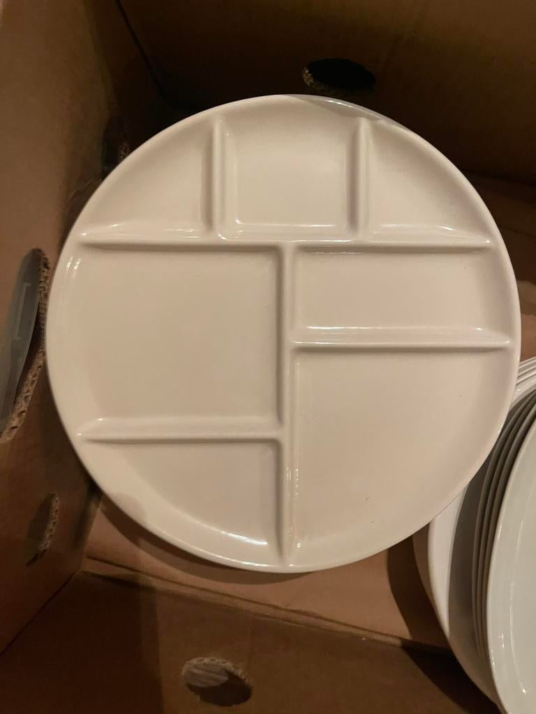8 kwalitatieve witte fondueborden/ gourmetborden, Enlèvement, Comme neuf