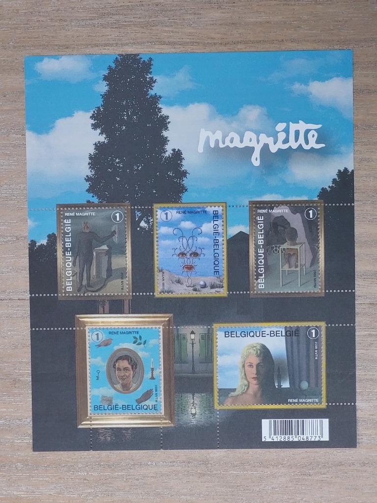 René Magritte - 1 velletje en 3 blaadjes, Postzegels en Munten, Ophalen, Kunst, Postfris, Postfris