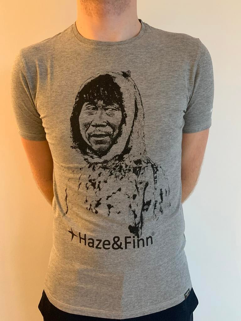 Haze & Finn grijs t-shirt met print maat Medium, Maat 48/50 (M), Haze&Finn, Ophalen of Verzenden, Zo goed als nieuw