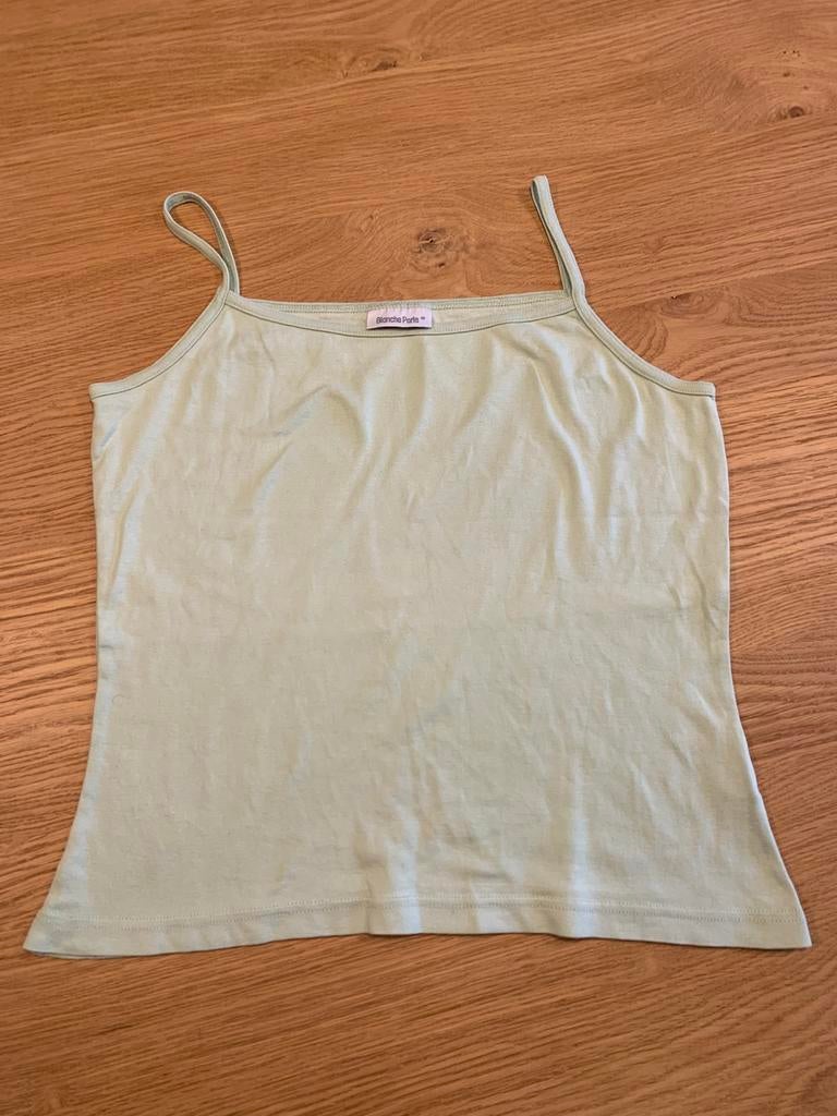 Topje met spaghettibandjes. Mintgroen. Blanche porte., Blancheporte, Porté, Taille 42/44 (L), Sans manches
