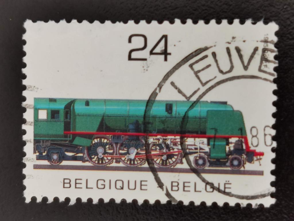 Belgie 1985 - treinen, spoorwegen - locomotief Pacific, Ophalen of Verzenden, Gestempeld, Treinen