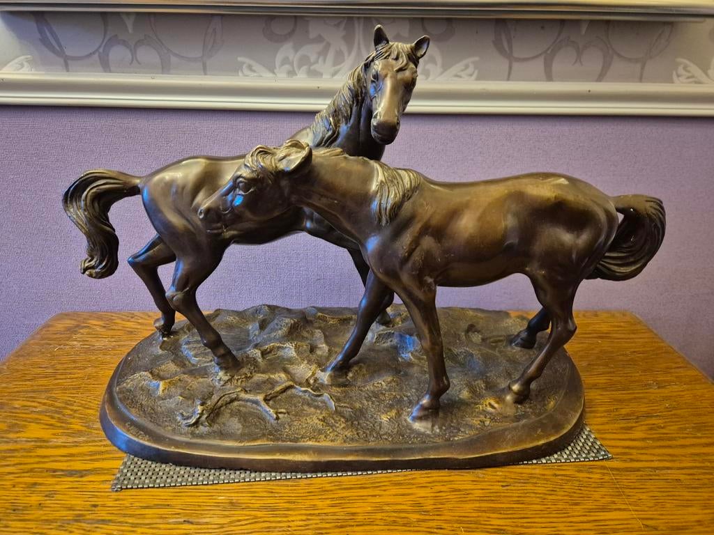 Très grand et jolie bronze chevaux,  valton, Enlèvement, Bronze