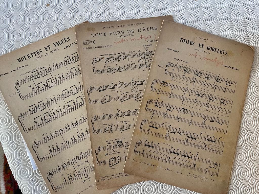 Oude partituren voor piano 3 stuks, Enlèvement ou Envoi, Utilisé, Piano