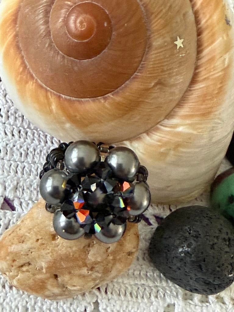 Handgemaakte clusterring, Handtassen en Accessoires, Ringen, Zo goed als nieuw, Ophalen of Verzenden