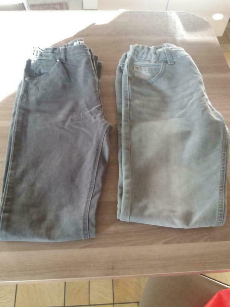 2lange jeansbroeken blauw en grijs 152, Ophalen of Verzenden, Gebruikt, Jongen, Broek