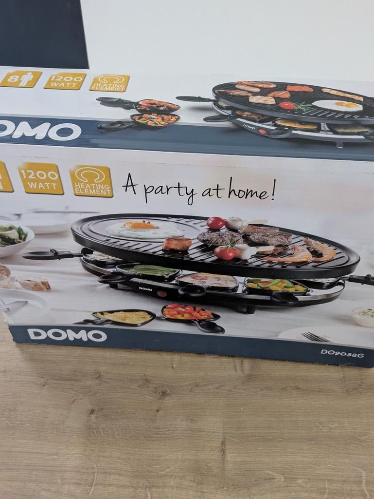 DO9038G Domo Gourmetset raclette-grill, Ophalen, Zo goed als nieuw, 8 personen of meer