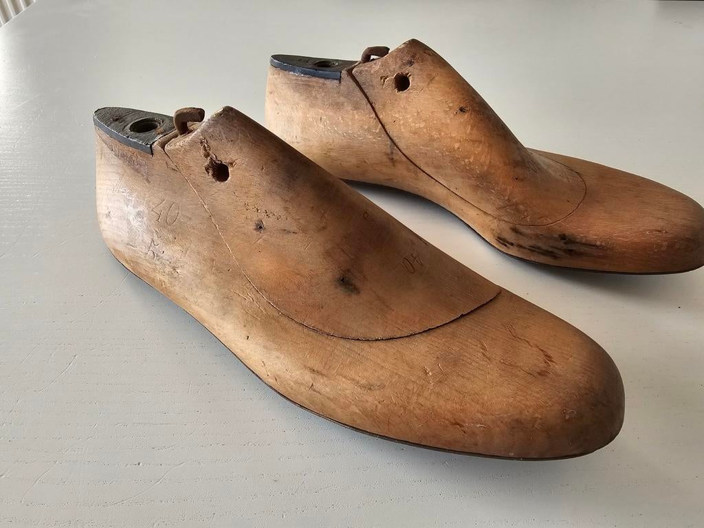 Antieke schoenmakersleesten van hout met afneembare brug, Ophalen of Verzenden