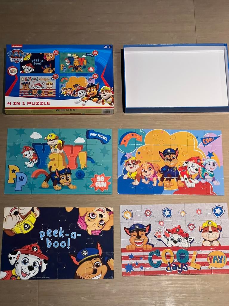 4 Puzzels Paw Patrol (12-16-20-24 stukjes), Enlèvement, Comme neuf
