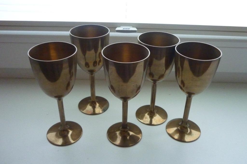 Set van 5 vintage messing regency kelken, Antiek en Kunst, Antiek | Brons en Koper, Ophalen of Verzenden, Brons