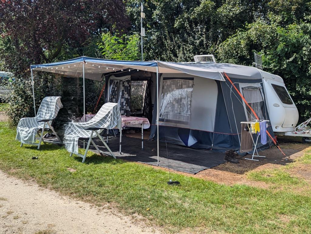 Caravan zonneluifel met alu stokken 850-875, Enlèvement, Utilisé, 450 cm ou plus, 150 à 300 cm