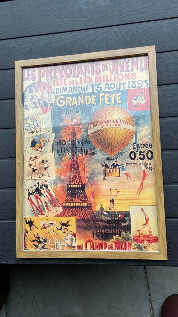Reclame poster in kader, Ophalen of Verzenden, Gebruikt, Reclame