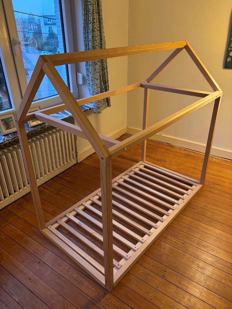 Cadre de lit 70x140cm Maison naturelle Childhome Hêtre, Enlèvement, Comme neuf, Lit