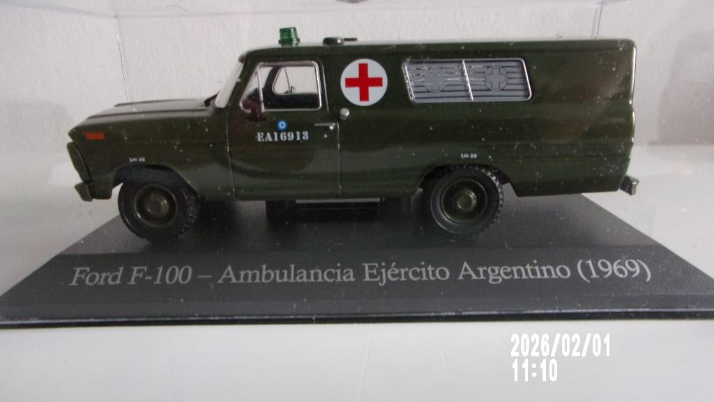 FORD F100 AMBULANCE ARMEE ARGENTINE.1/43 SALVAT NEW,VITRINE, Enlèvement ou Envoi, Neuf, Voiture, Autres marques
