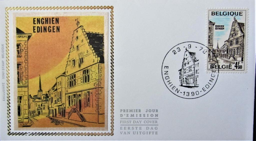 FDC OP ZIJDE - TOERISME- EDINGEN- ENGHIEN, Ophalen of Verzenden, Gestempeld, Plaats of Gebouw