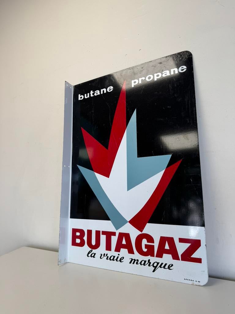 Grand panneau d'affichage ancien BUTAGAZ, Enlèvement ou Envoi, Utilisé, Panneau publicitaire
