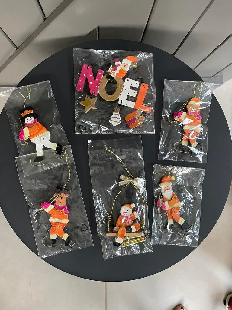 6 houten kerstversieringen - NIEUW, Ophalen, Nieuw